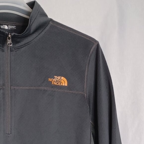 The North Face Flash Dry Top Mens Large Dark Gray 1/4 Zip Long Sleeve Activewear - Picture 7 of 9